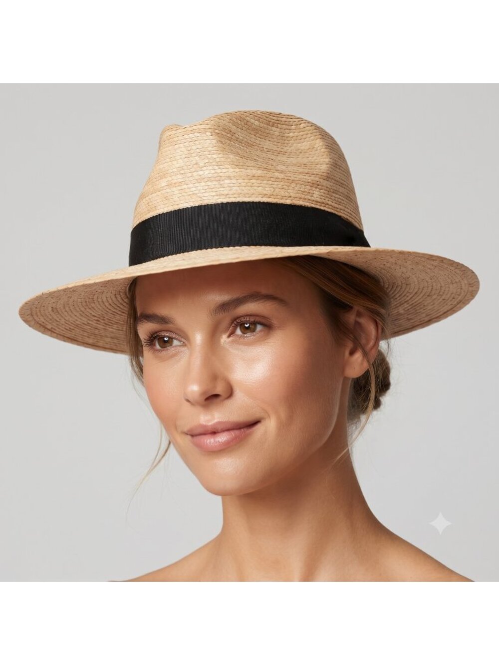 Brooklyn Hat Co. Women's Mexican Palm Straw Sun Hat with Ribbon in One Size NWT